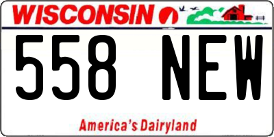 WI license plate 558NEW