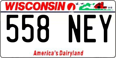 WI license plate 558NEY