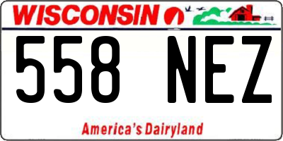 WI license plate 558NEZ