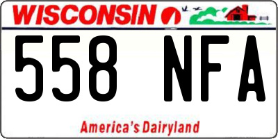 WI license plate 558NFA