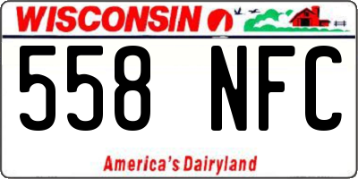 WI license plate 558NFC