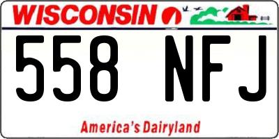 WI license plate 558NFJ