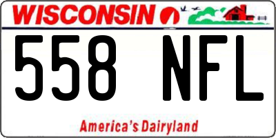 WI license plate 558NFL