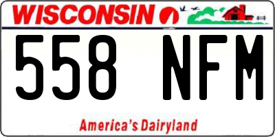 WI license plate 558NFM