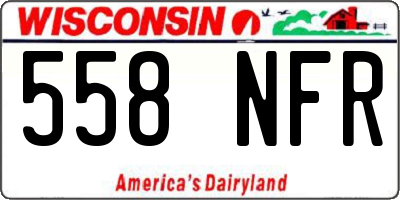 WI license plate 558NFR