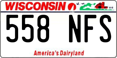WI license plate 558NFS
