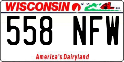 WI license plate 558NFW