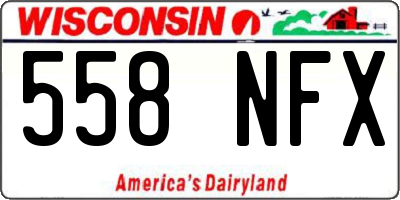 WI license plate 558NFX