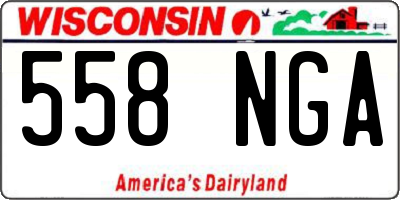 WI license plate 558NGA