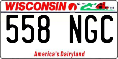 WI license plate 558NGC