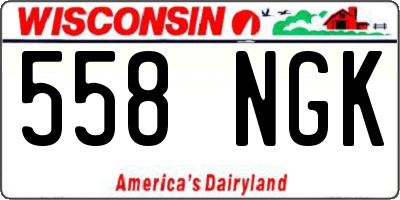 WI license plate 558NGK