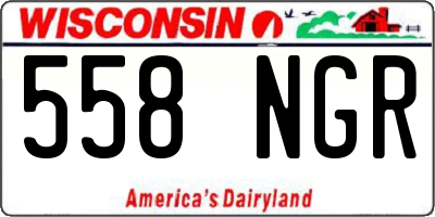 WI license plate 558NGR