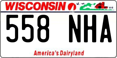 WI license plate 558NHA