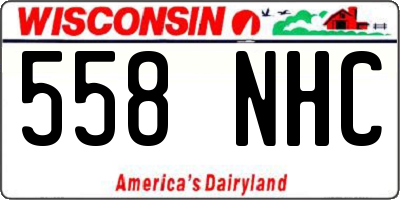 WI license plate 558NHC