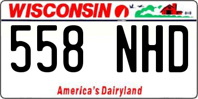 WI license plate 558NHD