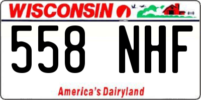 WI license plate 558NHF