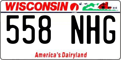 WI license plate 558NHG