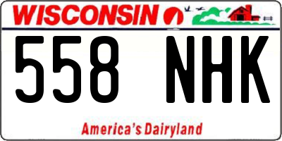 WI license plate 558NHK