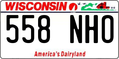WI license plate 558NHO