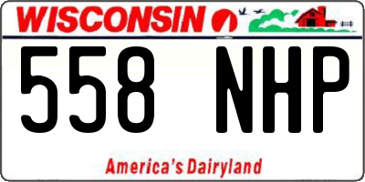 WI license plate 558NHP