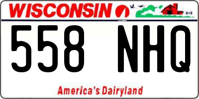 WI license plate 558NHQ