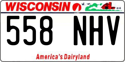 WI license plate 558NHV