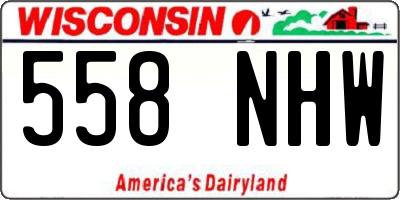WI license plate 558NHW