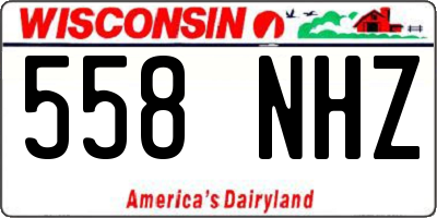 WI license plate 558NHZ