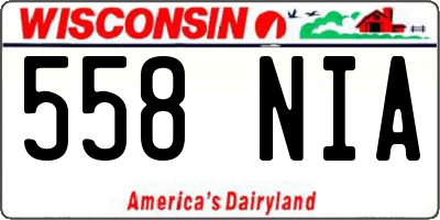 WI license plate 558NIA
