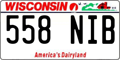 WI license plate 558NIB