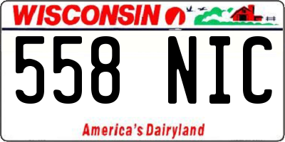 WI license plate 558NIC