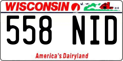 WI license plate 558NID