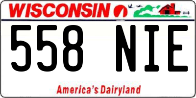 WI license plate 558NIE