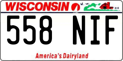 WI license plate 558NIF