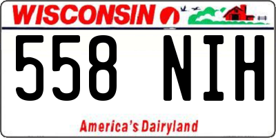 WI license plate 558NIH