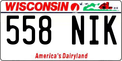 WI license plate 558NIK