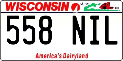 WI license plate 558NIL