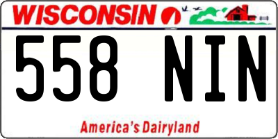 WI license plate 558NIN