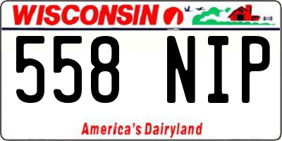 WI license plate 558NIP