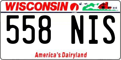 WI license plate 558NIS