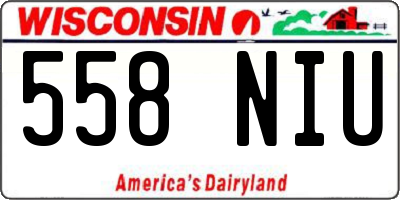 WI license plate 558NIU