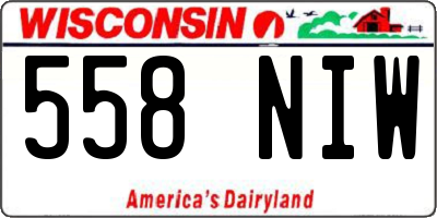WI license plate 558NIW