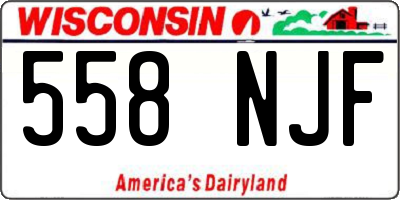 WI license plate 558NJF