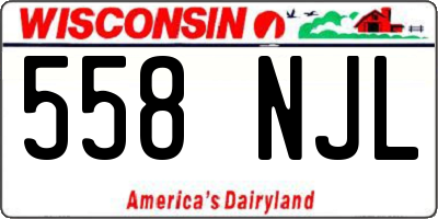 WI license plate 558NJL