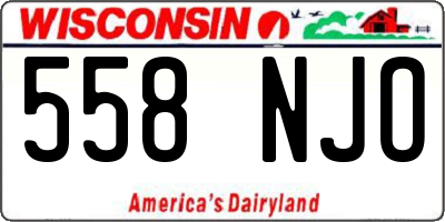 WI license plate 558NJO