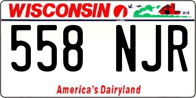 WI license plate 558NJR