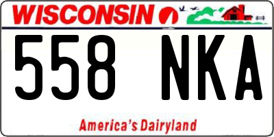WI license plate 558NKA
