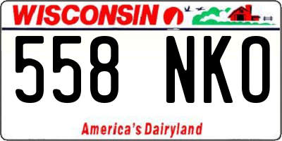 WI license plate 558NKO