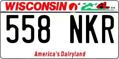 WI license plate 558NKR