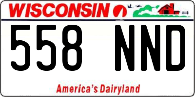 WI license plate 558NND